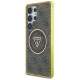 Guess 4G Glitter Triangle Buttons MagSafe Case for Samsung Galaxy S25 Ultra Brown