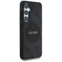 Guess 4G Round Patch Classic Logo MagSafe case for Samsung Galaxy S25 Plus black