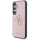 Guess Grained Big 4G Logo Small Classic Logo case for Samsung Galaxy S25 Plus pink