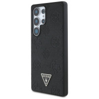 Guess Grained Hot Stamp Peony Pattern Triangle Logo MagSafe Case for Samsung Galaxy S25 Ultra Black