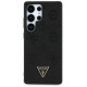 Guess Grained Hot Stamp Peony Pattern Triangle Logo MagSafe Case for Samsung Galaxy S25 Ultra Black