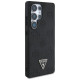 Guess Grained Hot Stamp Peony Pattern Triangle Logo MagSafe Case for Samsung Galaxy S25 Ultra Black