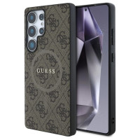Guess Leather 4G Colored Ring Classic Logo MagSafe Case Samsung Galaxy S25 Ultra brown