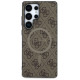 Guess Leather 4G Colored Ring Classic Logo MagSafe Case Samsung Galaxy S25 Ultra brown