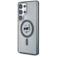 Karl Lagerfeld Button Choupette Head Printed Logo MagSafe Samsung Galaxy S25 Ultra case black