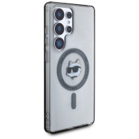Karl Lagerfeld Button Choupette Head Printed Logo MagSafe Samsung Galaxy S25 Ultra case black