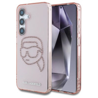 Karl Lagerfeld Rhinestones K. Head Logo Samsung Galaxy S25 Case Pink