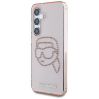 Karl Lagerfeld Rhinestones K. Head Logo Samsung Galaxy S25 Case Pink