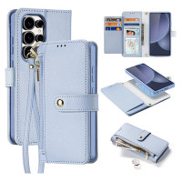 Dux Ducis Lawa Leather Case for Samsung Galaxy S25 Ultra with Detachable Magnetic Wallet - Blue