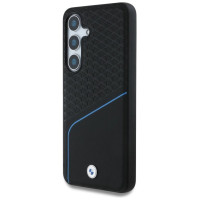 BMW Leather Textured and Smooth MagSafe Case for Samsung Galaxy S25 - Black