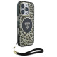 Guess HC IML Leopard Triangle Cord Strap MagSafe Case for iPhone 16 Pro - Brown