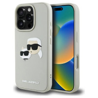 Karl Lagerfeld HC 3D Rubber Double Heads iPhone 16 Pro Max Case - Beige
