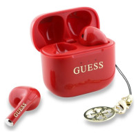 Guess Glossy Effect Printed Classic Logo & Charm TWS headphones - red