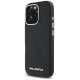 Karl Lagerfeld Saffiano Full Wrapped Elongated Metal Logo MagSafe Case for iPhone 16 Pro Max - Black