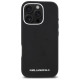Karl Lagerfeld Saffiano Full Wrapped Elongated Metal Logo MagSafe Case for iPhone 16 Pro Max - Black