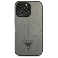 Guess Saffiano Triangle Logo case for iPhone 13 Pro / 13 6.1" - silver
