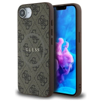 Guess 4G Ring Classic Logo MagSafe iPhone 16e Case - Brown