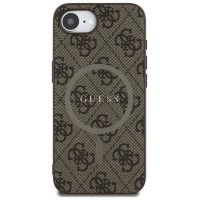 Guess 4G Ring Classic Logo MagSafe iPhone 16e Case - Brown
