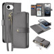 Dux Ducis Lawa iPhone 16e Leather Case with Detachable Magnetic Wallet - Gray
