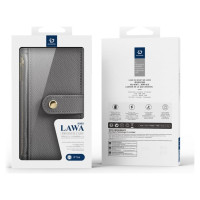 Dux Ducis Lawa iPhone 16e Leather Case with Detachable Magnetic Wallet - Gray