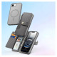 Dux Ducis Lawa iPhone 16e Leather Case with Detachable Magnetic Wallet - Gray