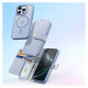Dux Ducis Lawa iPhone 16 Pro Leather Case with Detachable Magnetic Wallet - Blue