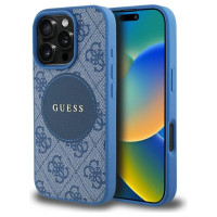 Guess 4G Circle Classic Logo MagSafe case for iPhone 16 Pro - blue