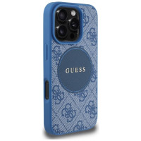 Guess 4G Circle Classic Logo MagSafe case for iPhone 16 Pro - blue