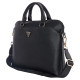 Guess Grained Zipper Pocket Triangle Logo 15" Laptop Bag - Black