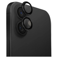 Uniq Optix Aluminum Camera Lens Protector iPhone 16 / 16 Plus with applicator - black
