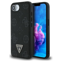 Guess Grained Hot Stamp Peony Triangle Logo MagSafe Case for iPhone 16e - Black