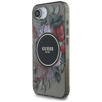 Guess IML Flowers MagSafe iPhone 16e Case - Black