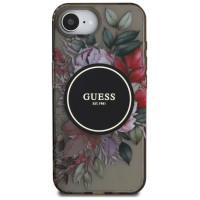 Guess IML Flowers MagSafe iPhone 16e Case - Black