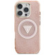 Guess IML Metal Glitter 4G Circle Triangle MagSafe Case for iPhone 16 Pro - Pink