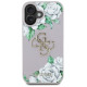 Guess Grained Roses Big 4G Logo iPhone 16 Case - Purple
