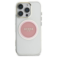Guess IML Metal Colored Circle Classic Logo MagSafe case for iPhone 16 Pro Max - pink