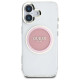 Guess IML Metal Colored Circle Classic Logo MagSafe iPhone 16 Case - Pink