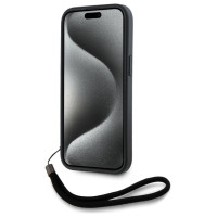Karl Lagerfeld Saffiano Athleisure Stripes Cord iPhone 15 Pro Max Case - Red