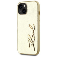 Karl Lagerfeld Wrinkled Metal Signature iPhone 15 Case - Gold