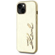 Karl Lagerfeld Wrinkled Metal Signature iPhone 15 Case - Gold