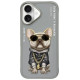 Nimmy Glasses Cool Dog iPhone 16 Case - Gray