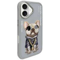 Nimmy Glasses Cool Dog iPhone 16 Case - Gray