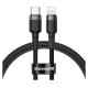 Baseus CATLKLF-G1 Lightning - USB-C PD QC cable 18W 480Mb/s 1m - black and gray