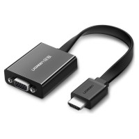 Ugreen adapter HDMI - VGA micro USB / audio 3.5 mm mini jack black (40248)