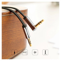 Ugreen flat cable AUX audio cable 3.5 mm mini jack 5m silver (10729)