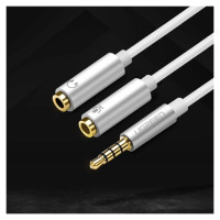 Ugreen cable cable headphone splitter 3.5 mm mini jack AUX microphone 20cm (microphone + stereo output) silver (30619)