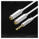 Ugreen cable cable headphone splitter 3.5 mm mini jack AUX microphone 20cm (microphone + stereo output) silver (30619)