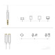 Ugreen cable cable headphone splitter 3.5 mm mini jack AUX microphone 20cm (microphone + stereo output) silver (30619)