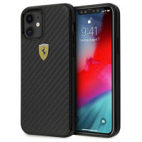 Ferrari FERCAHCP12SBK iPhone 12 mini 5.4" black/black hardcase On Track Real Carbon