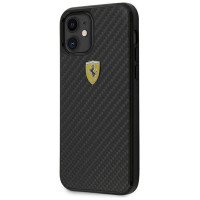 Ferrari FERCAHCP12SBK iPhone 12 mini 5.4" black/black hardcase On Track Real Carbon